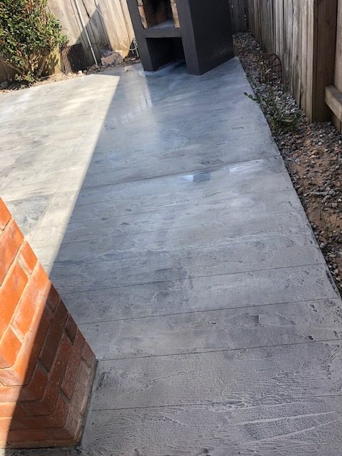 Stamped decorative concrete patio